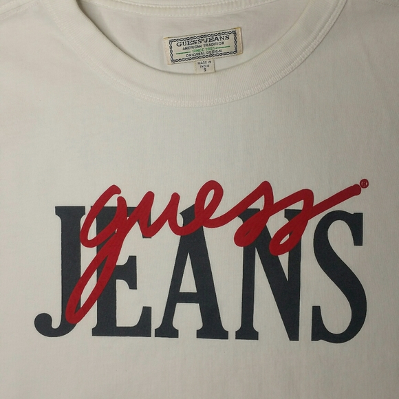 Vintage GUESS JEANS White T Shirt Size Small - Picture 5 of 12